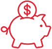 icon red piggy bank