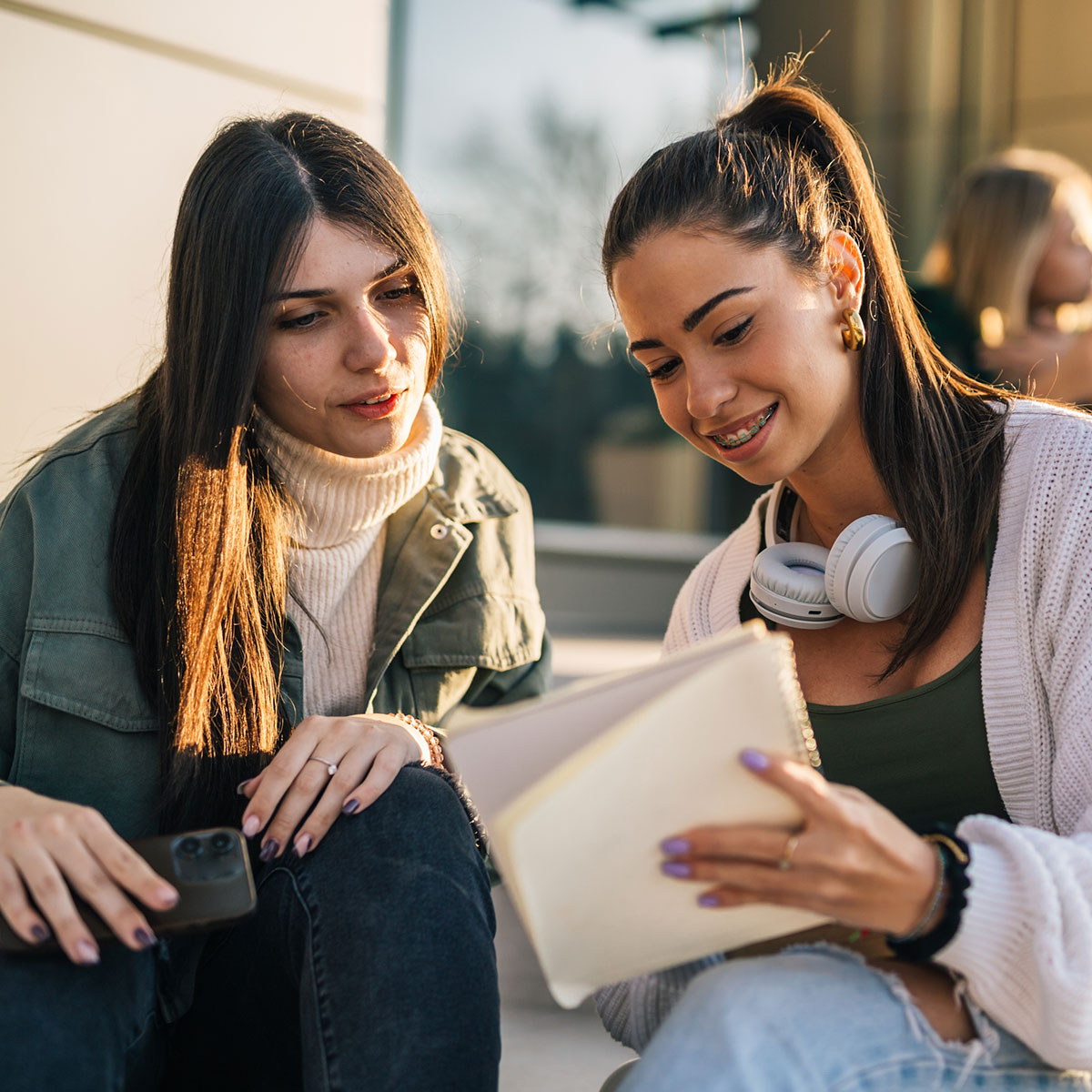 students-reviewing-notes Students reviewing notes